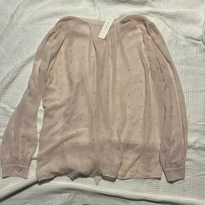 Ann Taylor pink sheer blouse